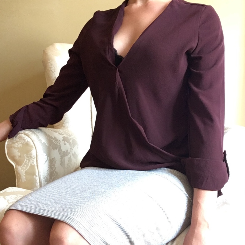 Maroon Long Sleeve Top